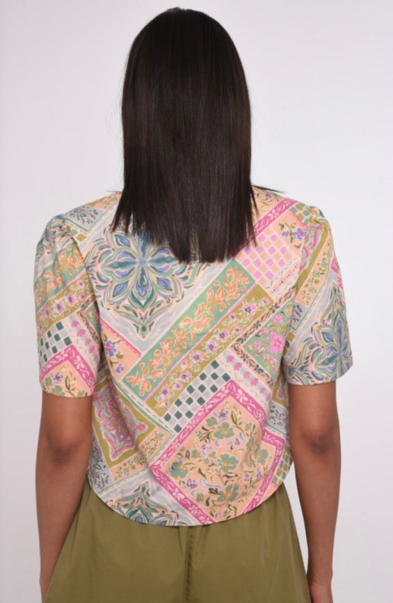 Jamie Patchwork Print Top