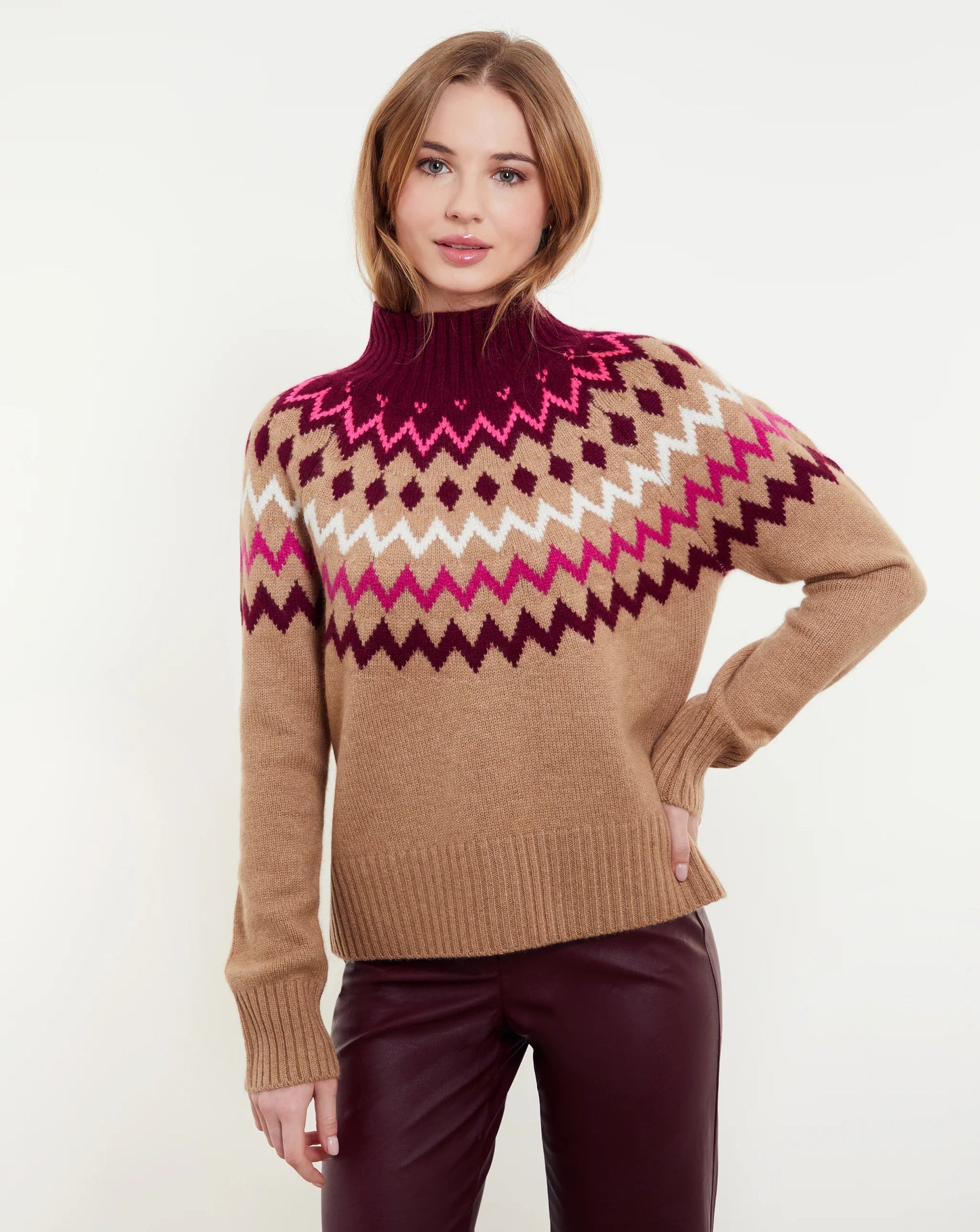 Sara Fairisle Mock Neck