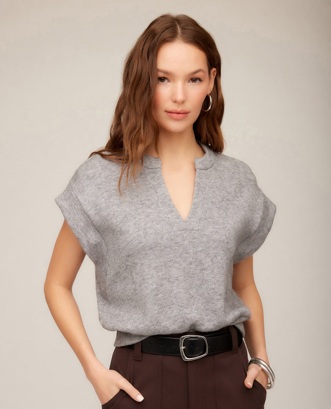 Morgan v neck top