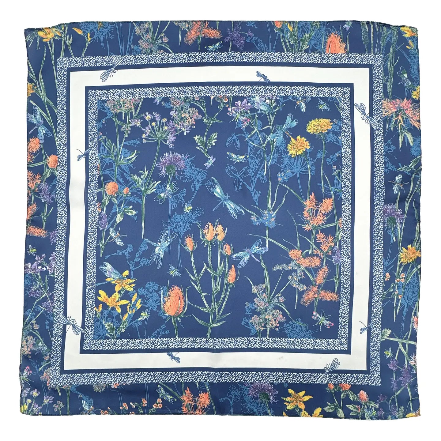 Flower Border Print Square Scarf