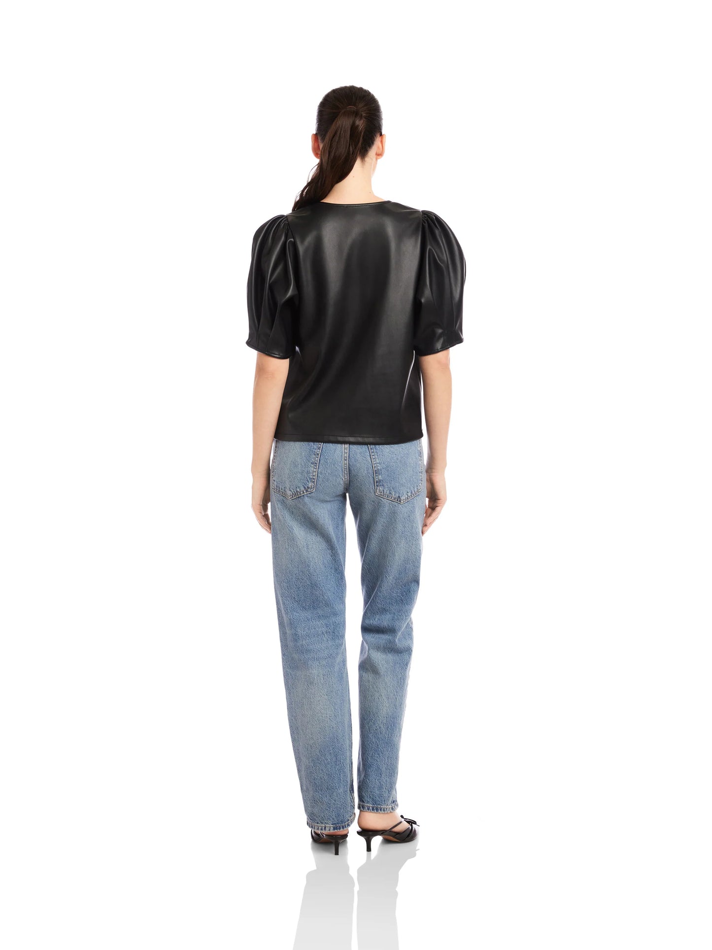 Leather Poof Blouse