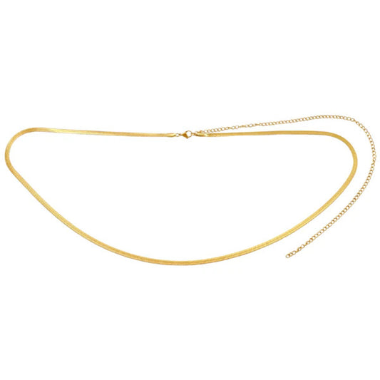 Nic Herringbone Waist Chain - Gold