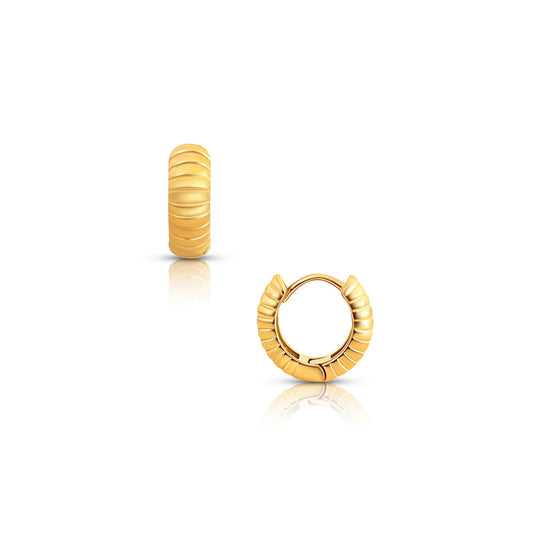 River Coil Huggie Earring - Gold