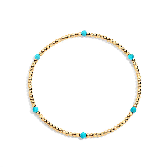 Nina 2mm Gold & Gemstone Bracelet