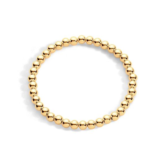 4mm 14k GF Stretch Bracelet - Gold