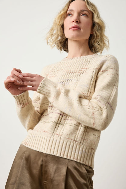 Open Stitch Crewneck Sweater