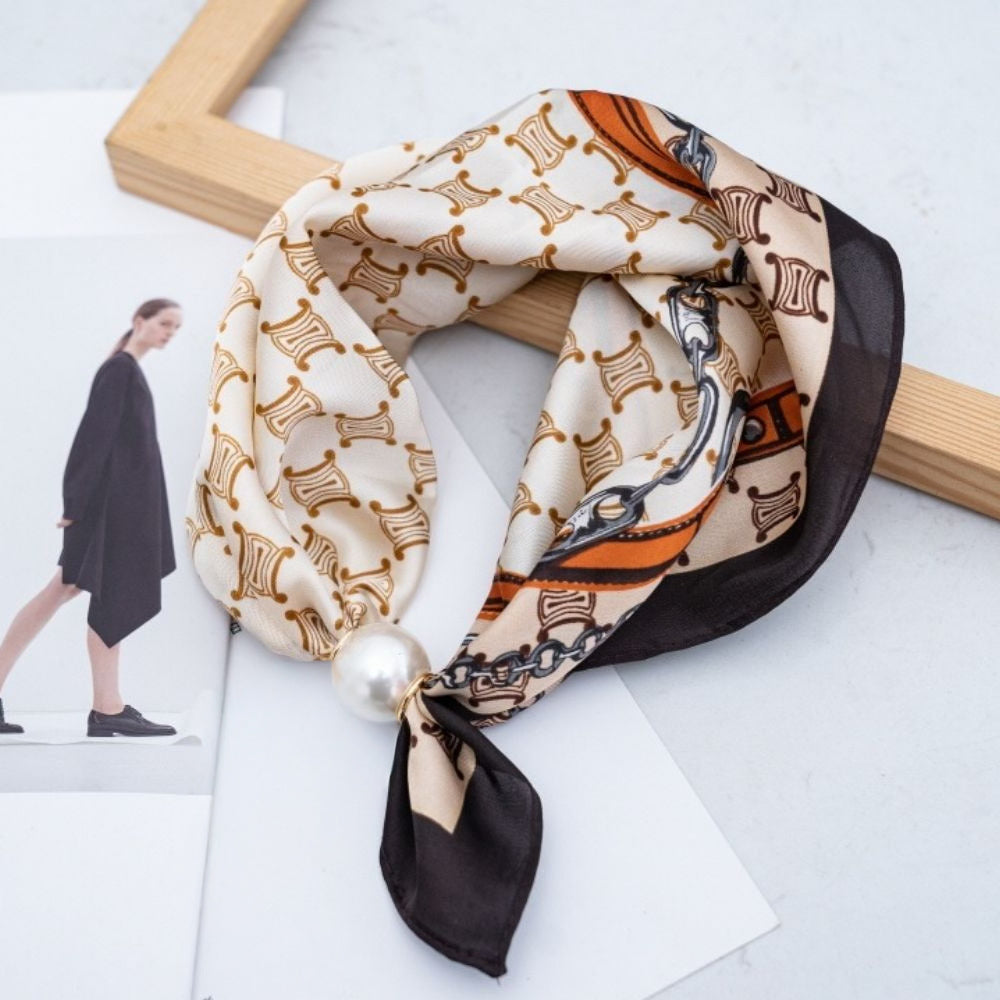 Monogram Geometric Pattern Scarf