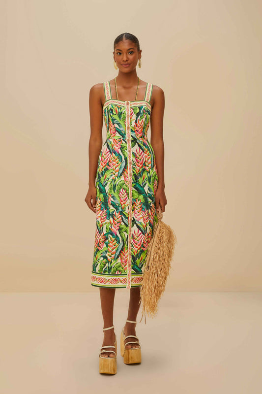 Heli Leaves Pearl MIDI Dress