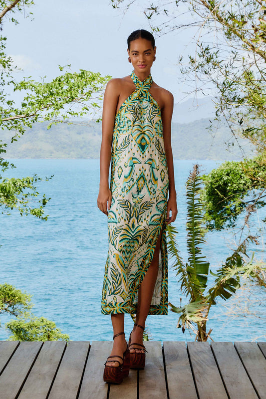 Tropical Tapestry Off-White Dress