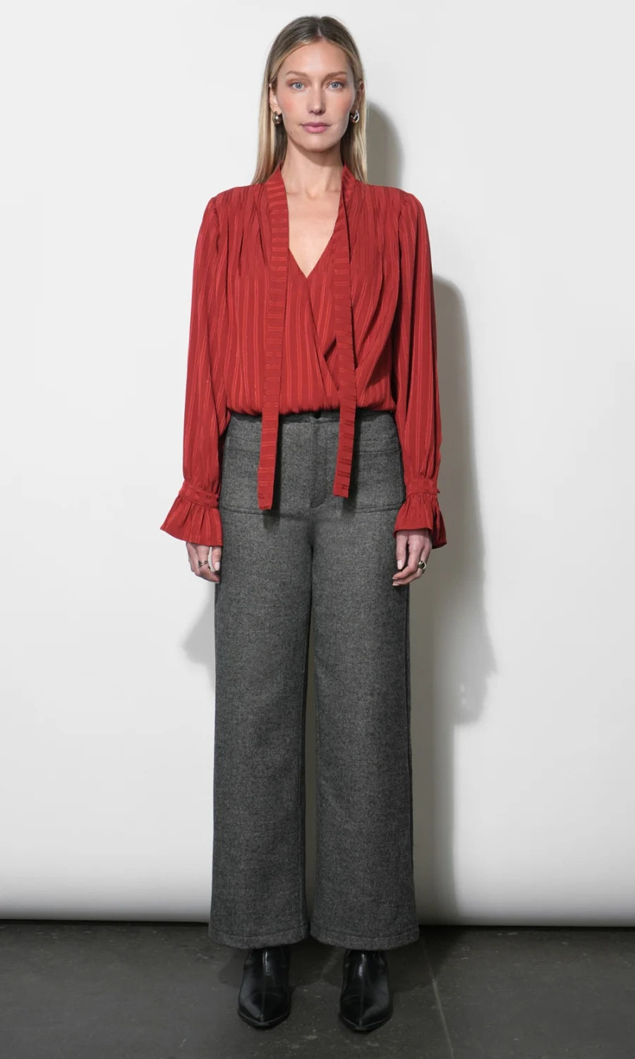 Freya Tie Neck Surplice Blouse