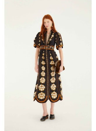 Embroidered Midi Dress