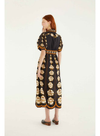 Embroidered Midi Dress
