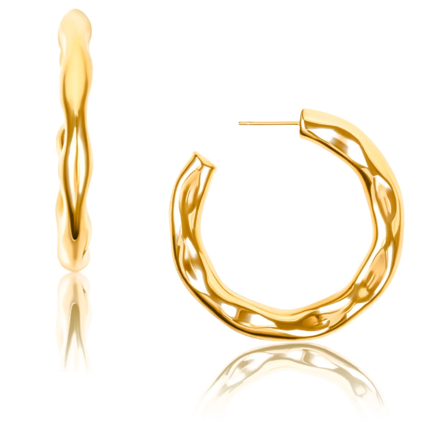 Astrid Hammered hoop earring