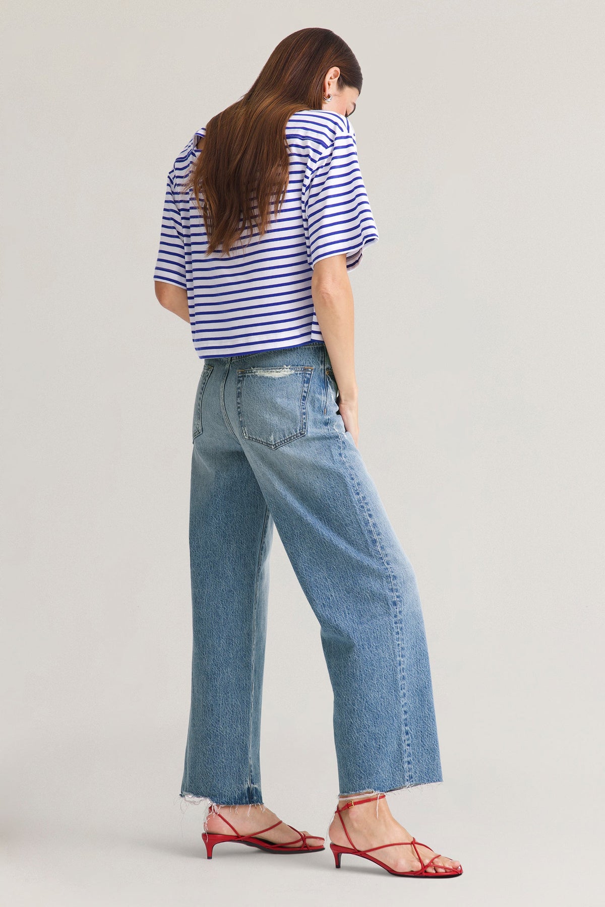 Tate High Rise Bowed Wide Leg