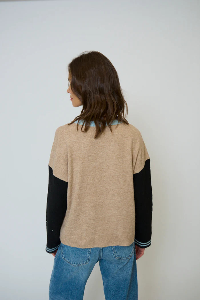 Ash colorblocked crewneck