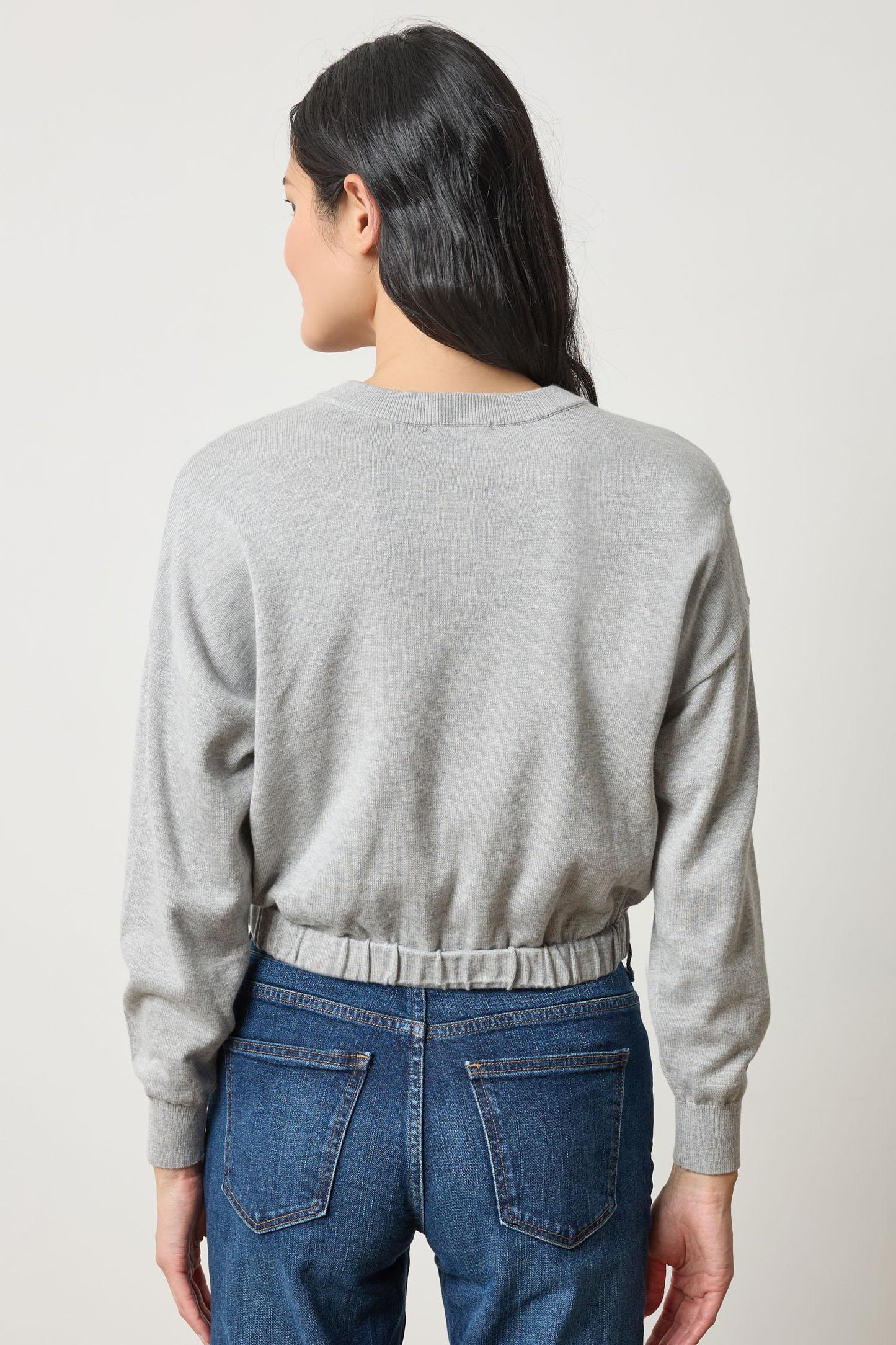 Elastic Waist Henley Sweater