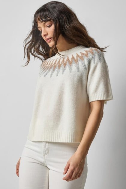 S/S Easy Fairisle Sweater