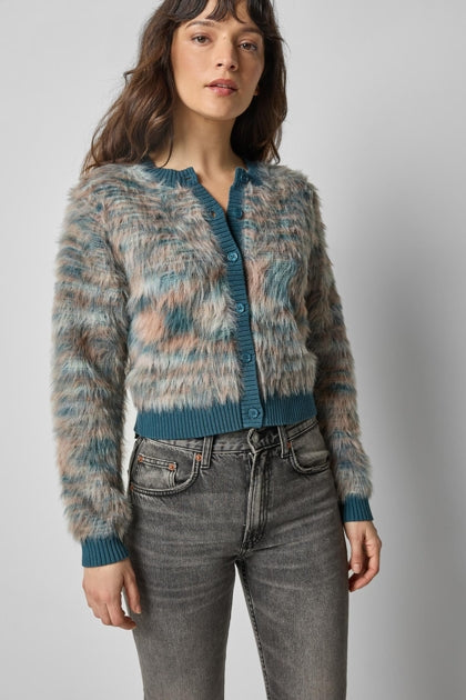 Brushed Crewneck Cardigan