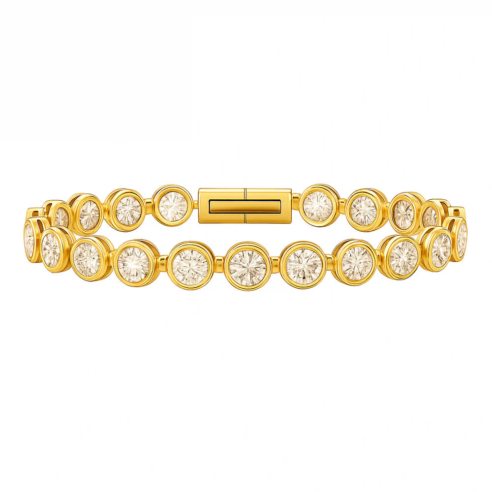 Caella Bezel Tennis Braceley - Gold