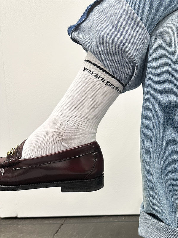 You Are Perfect Sock- white