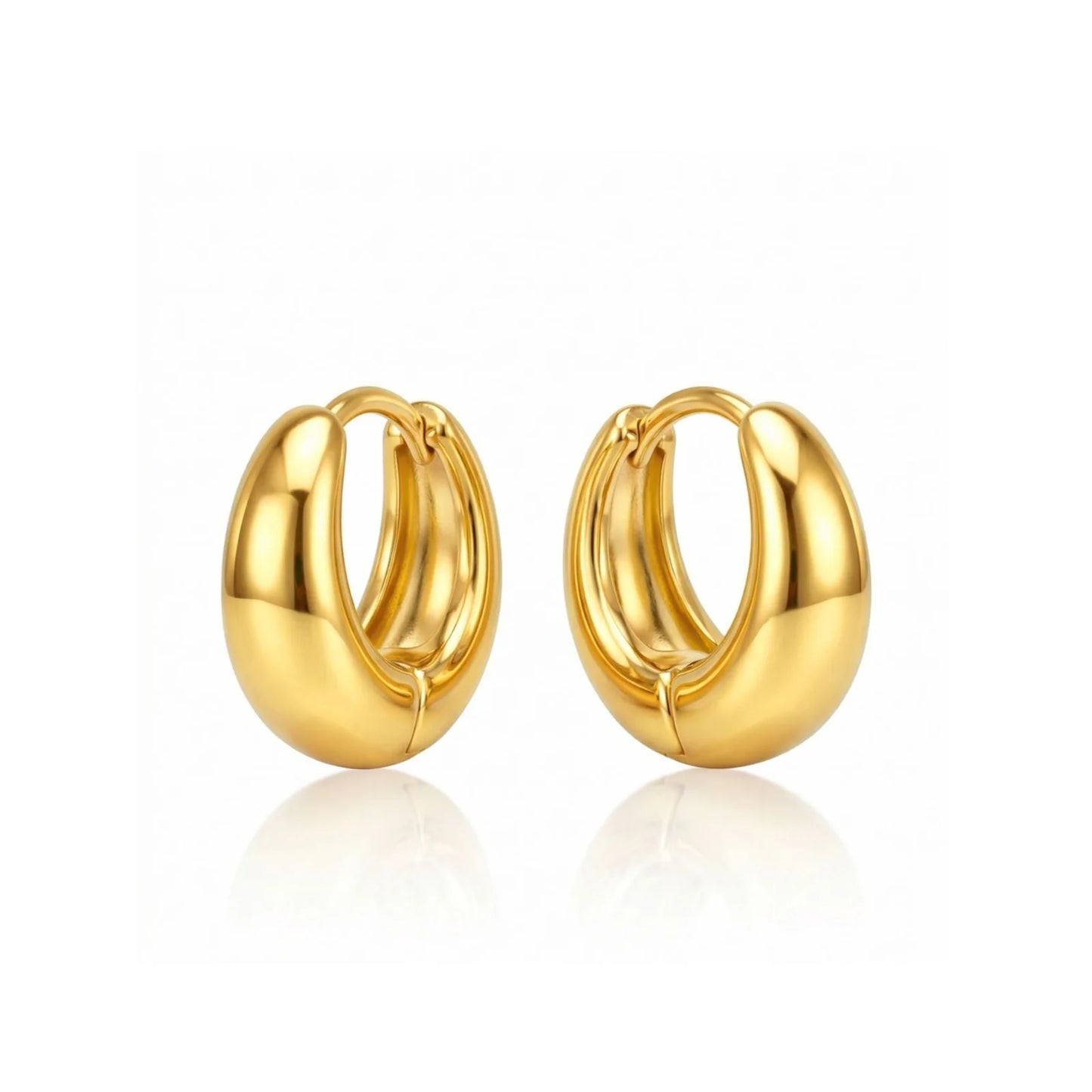 Corinne Elongated Dome Huggie Hoop