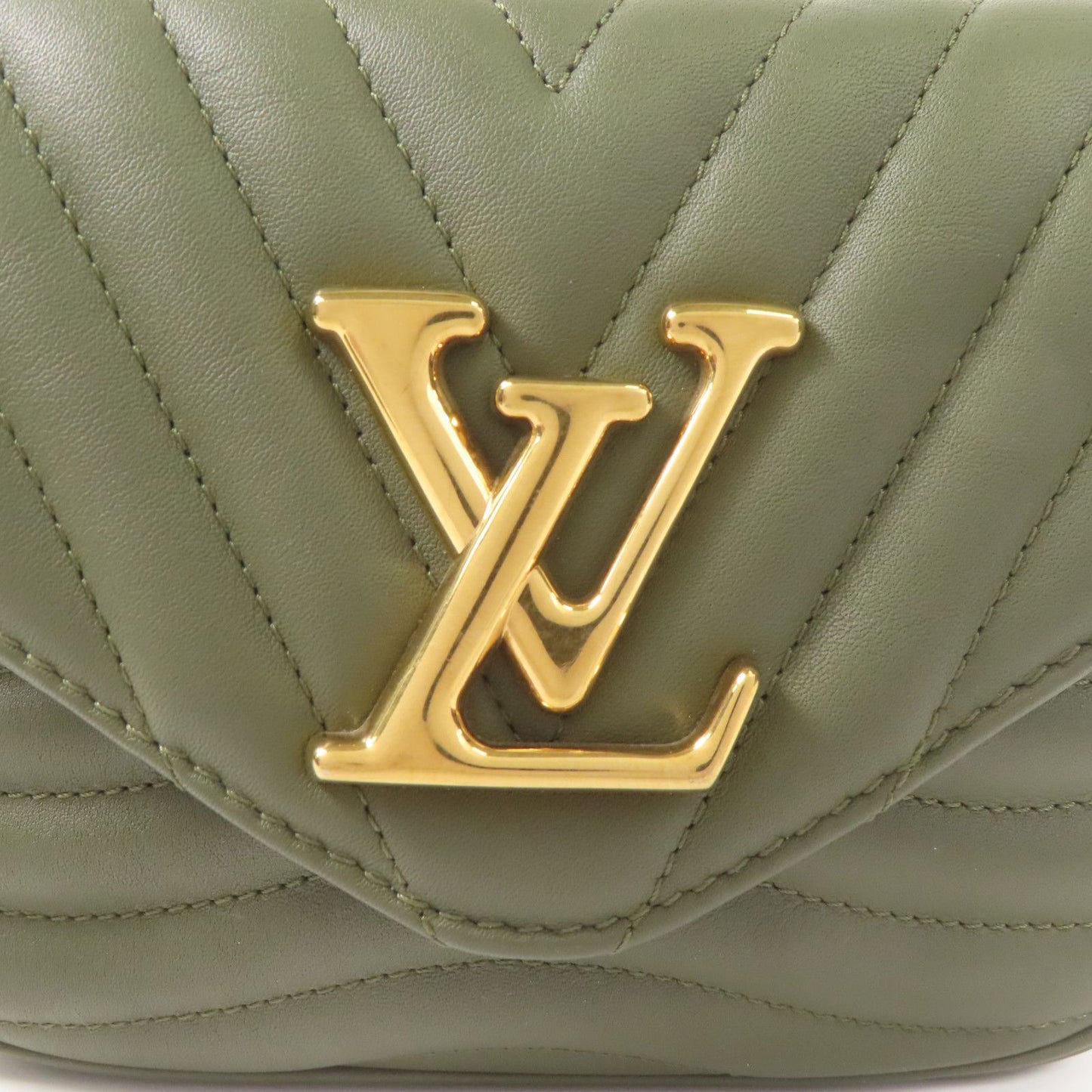 LV Cowhide Leather New Wave Multi Pochette Shoulder Green Khaki Two-Way