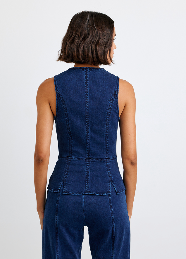 Seamed Zip Vest