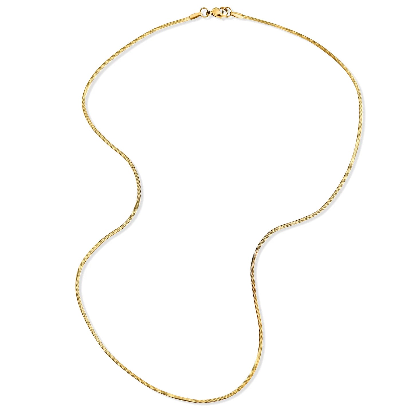 Desi Herringbone Chain Necklace - Gold