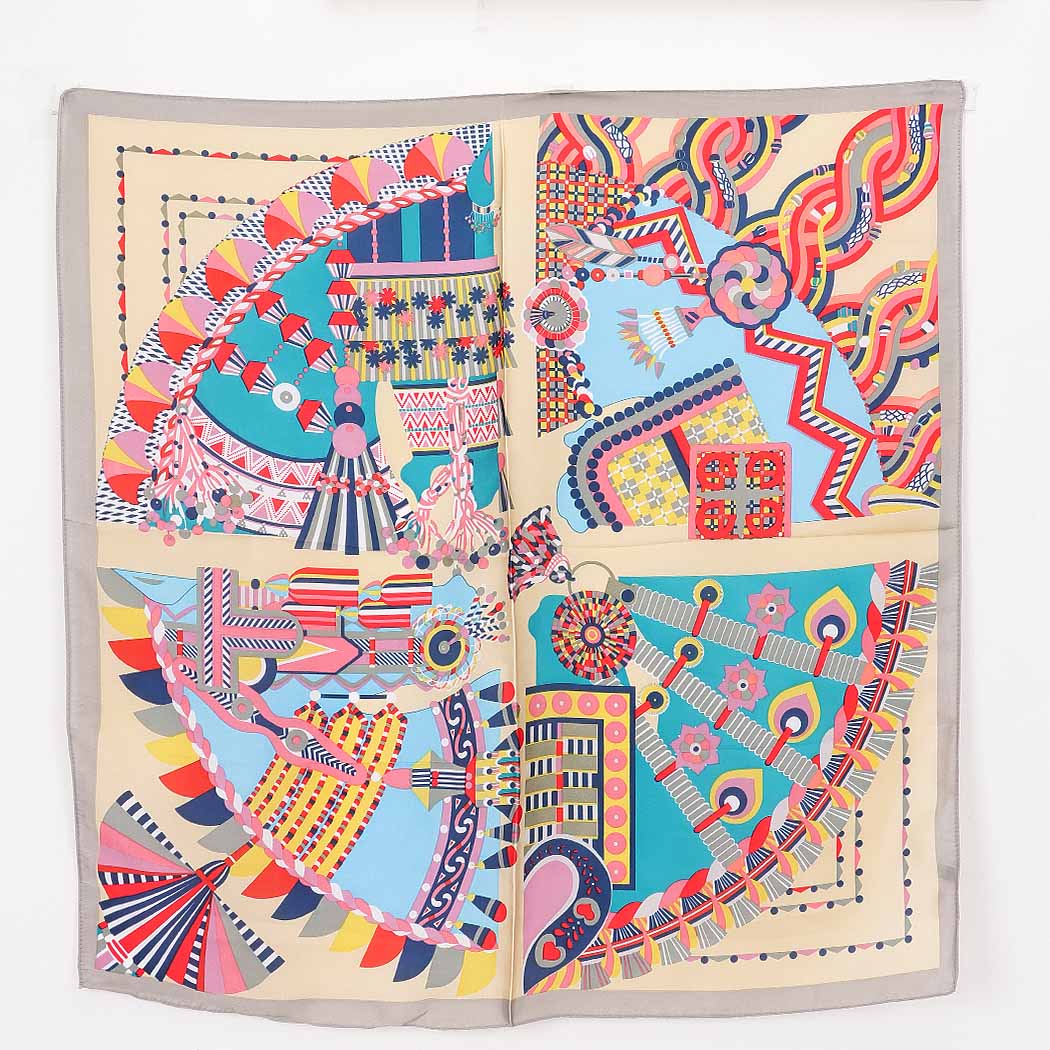 Multi Color Geometric Print Scarf