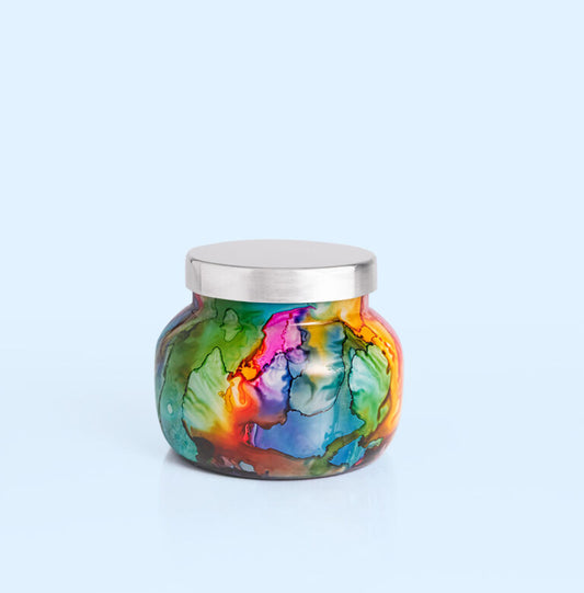 8oz petite jar rainbow watercolor volcano