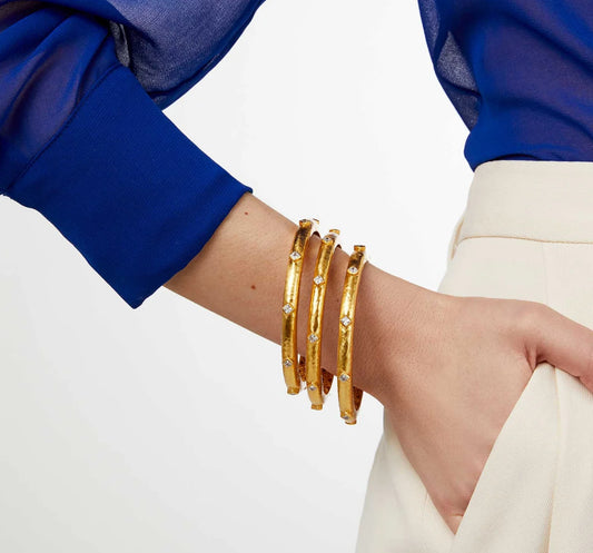 Noel stone bangle gold cubic zirconia