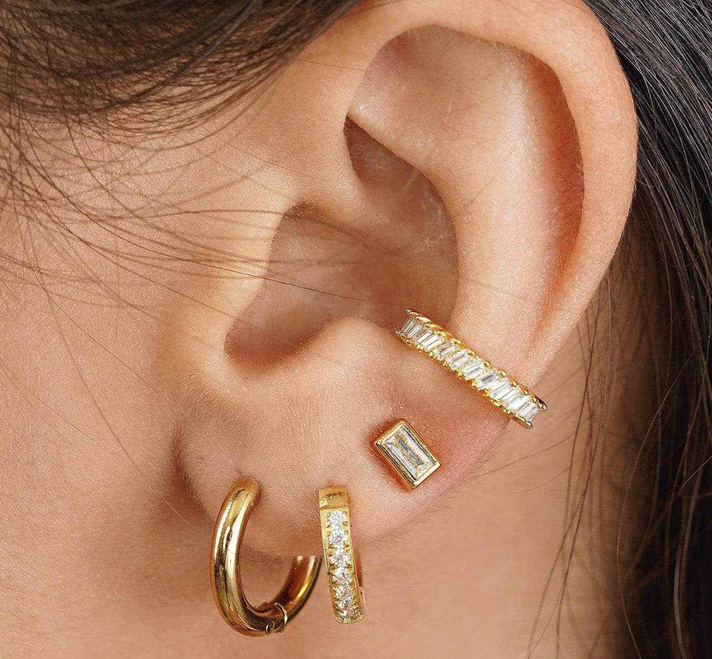 Tinsley Huggie Hoop Gold