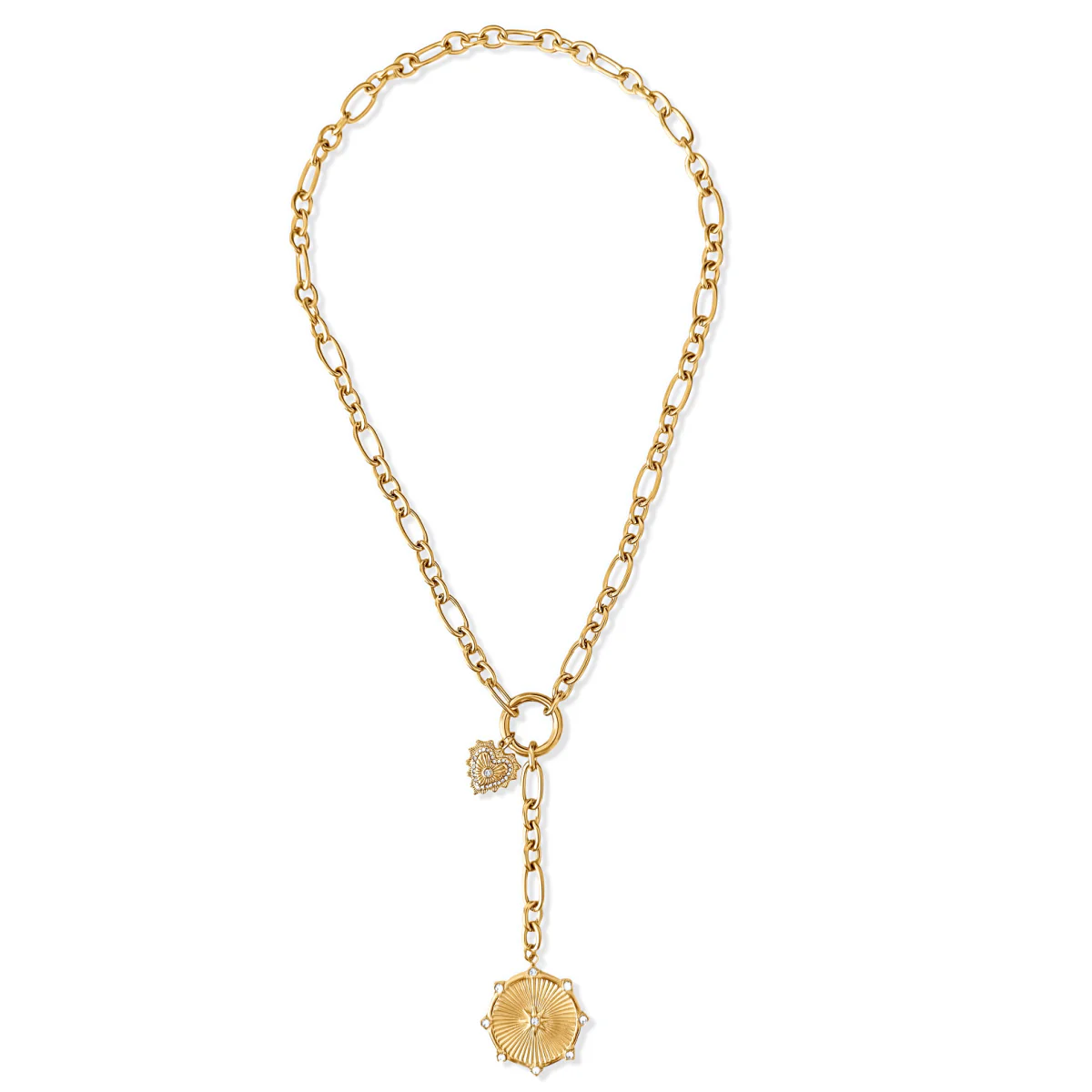 Linden Toggle Chain Medallion Lariat Necklace