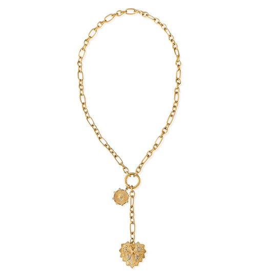Nikita Toggle Chain Medallion Lariat Necklace