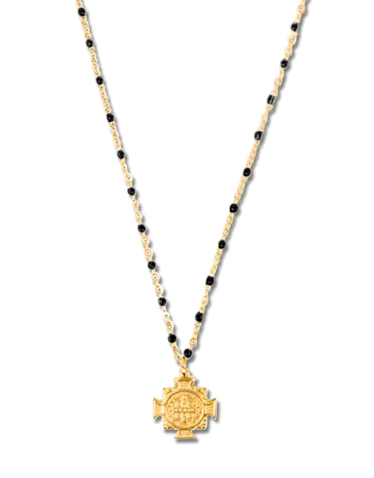 zayla cross enamel beaded necklace