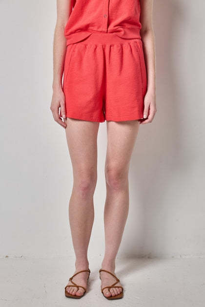Textured Terry Front Seam Short