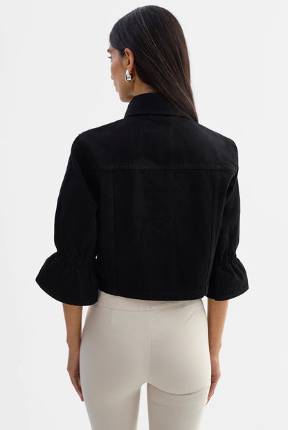 Carolina Denim Ruffle Sleeve Jacket