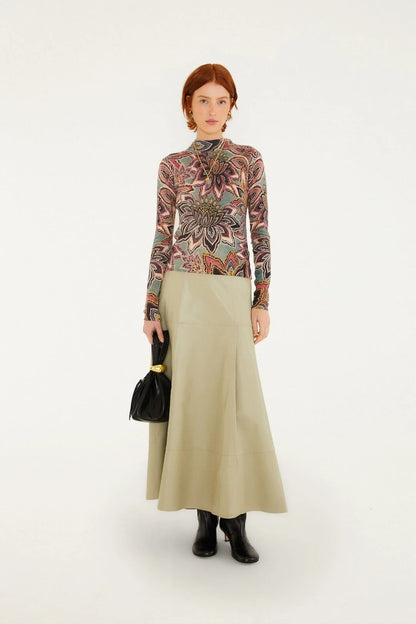 Tapestry Flower Knit Layer Top