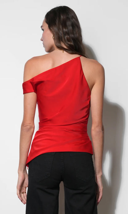 Yvette Asymmetric Side Pleated Top