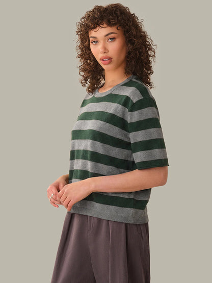 Striped Colette Crew Neck Boxy Tee
