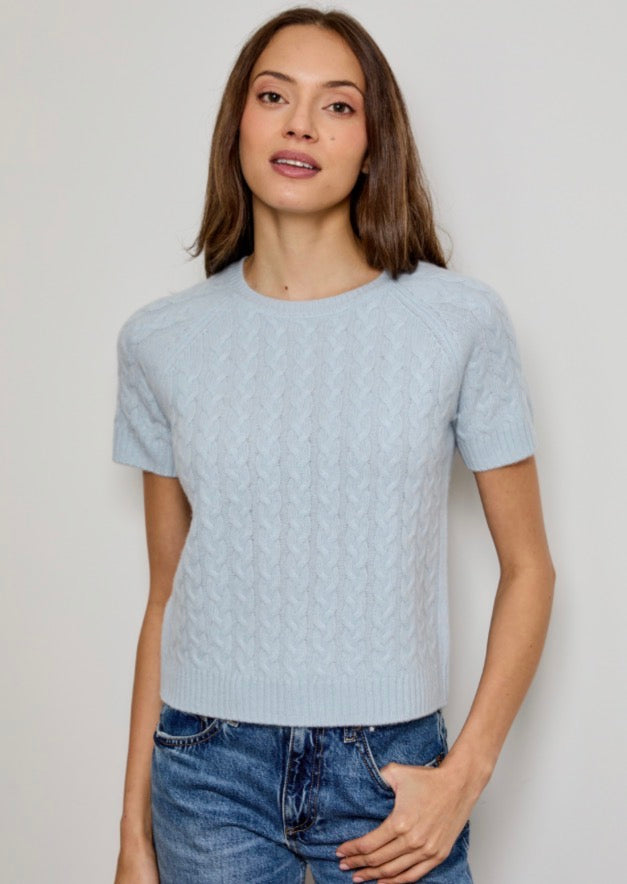 Short Sleeve Cable Sweater