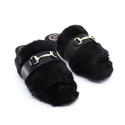 Hanni Belted Fur Clog