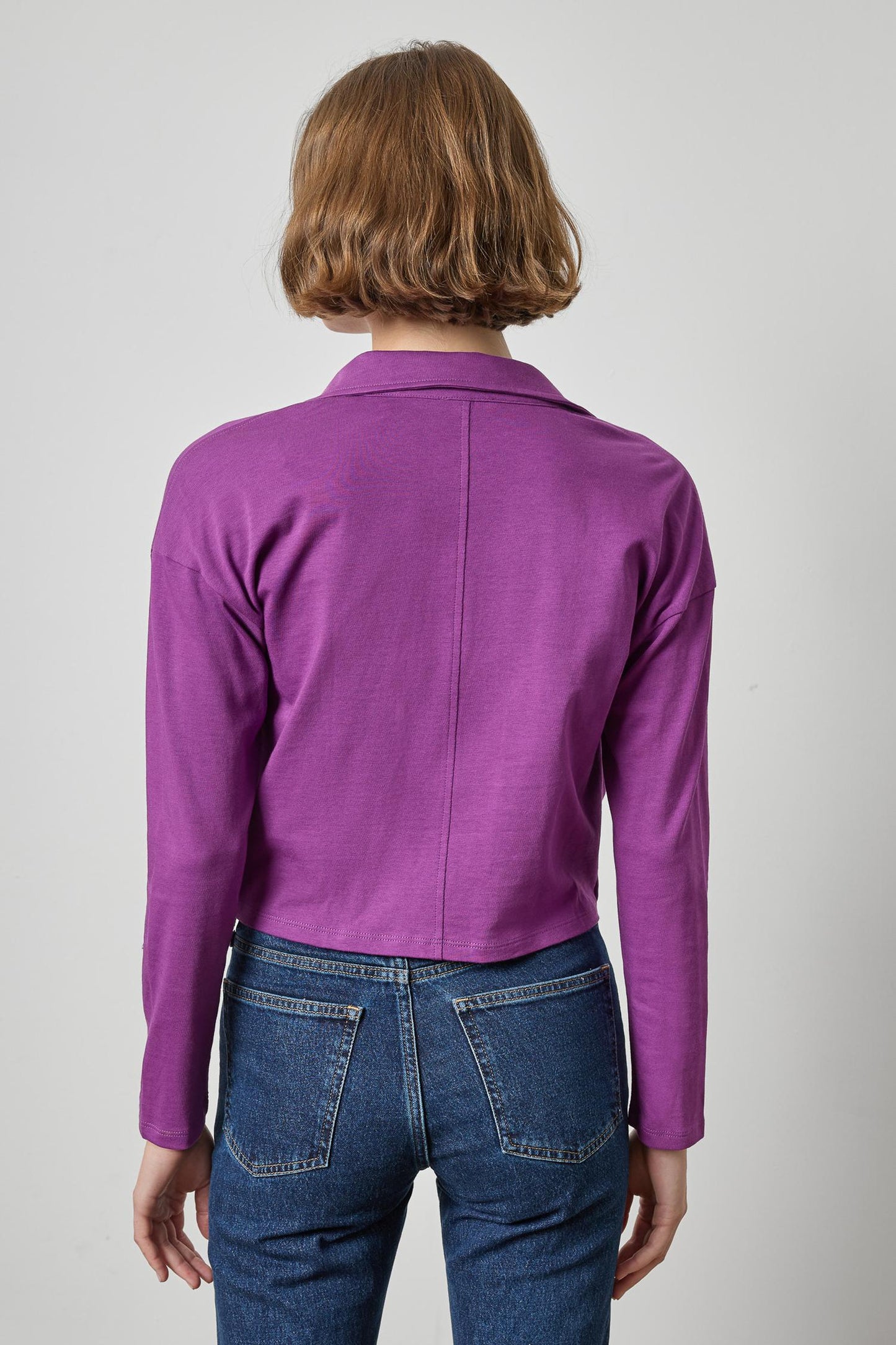 Faux Wrap Collared Top