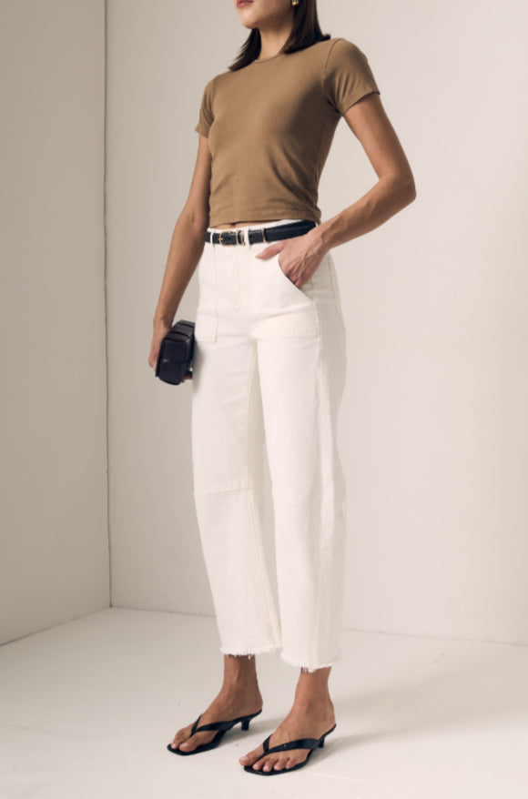 White Mid-Rise Utility Soft Barrel