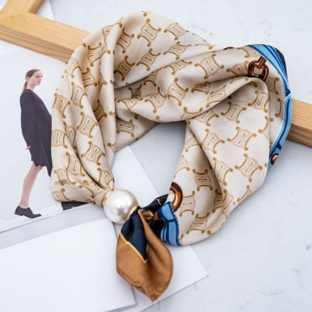 Monogram Geometric Pattern Scarf