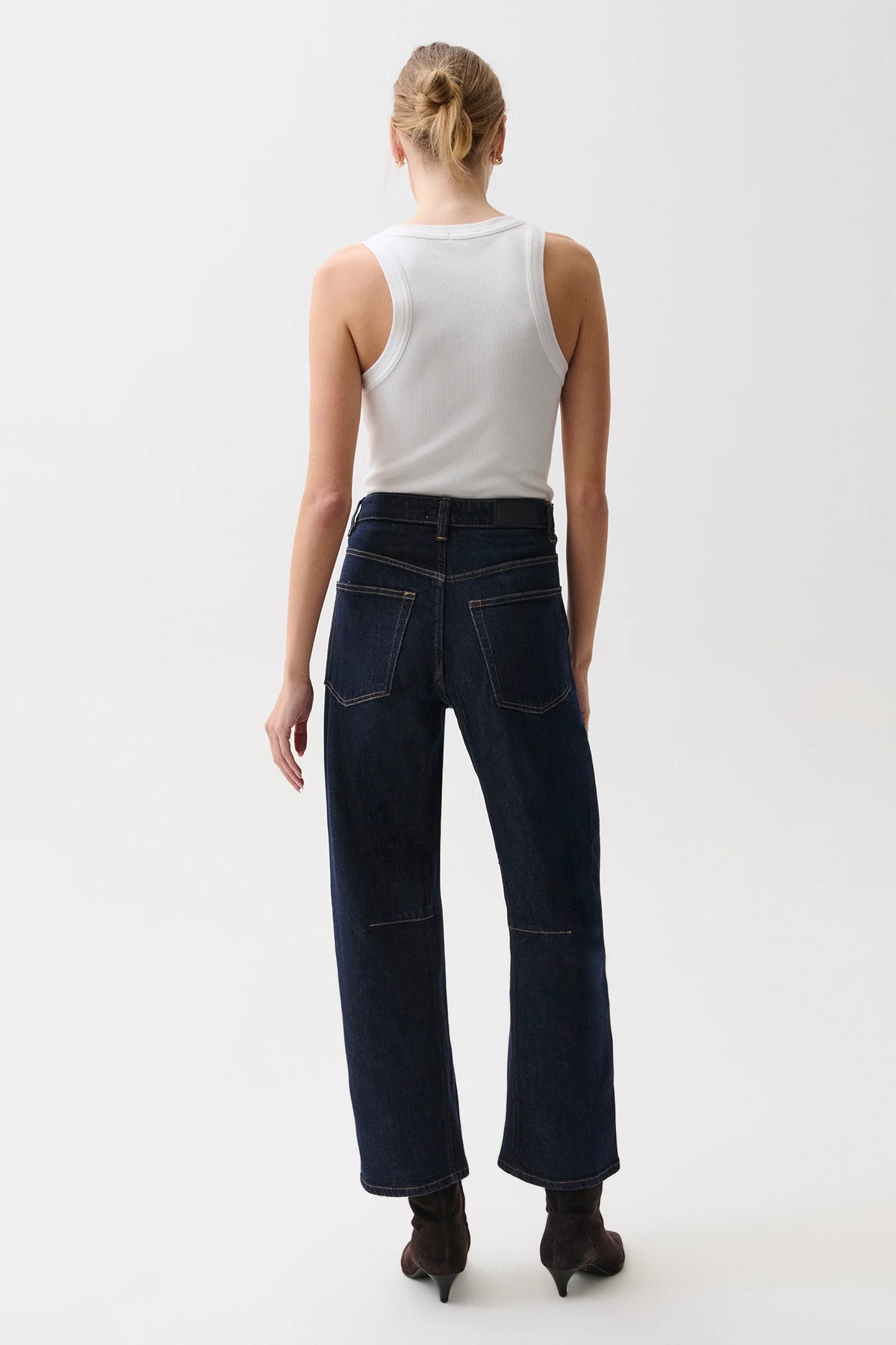 Beau Seamed Crescent Raw Jean