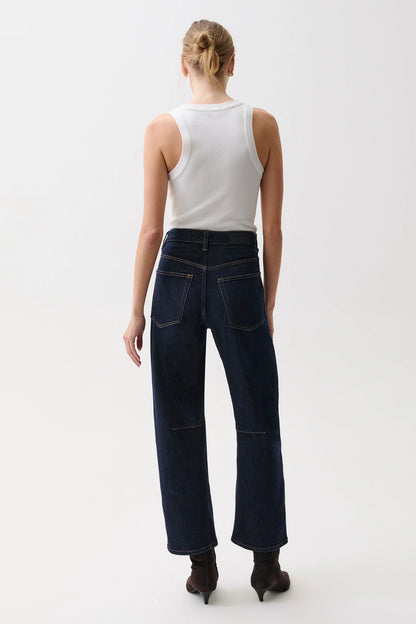 Beau Seamed Crescent Raw Jean