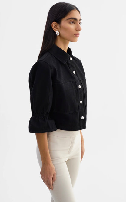 Carolina Denim Ruffle Sleeve Jacket