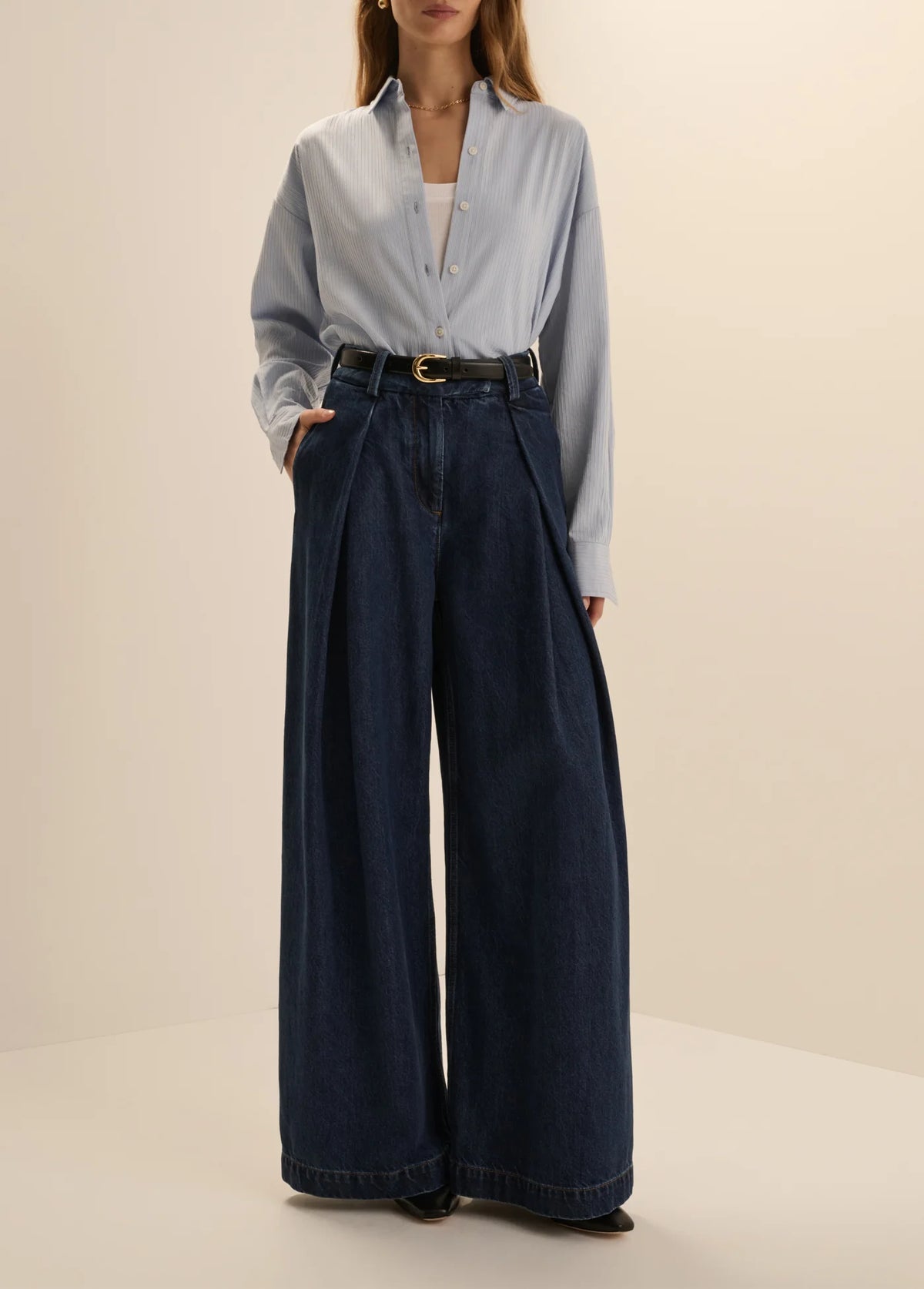 The Denim Pleats for Days Pant