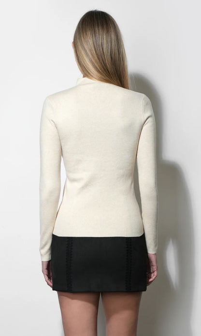 Bellamy Exposed Stitch Mock Neck Top